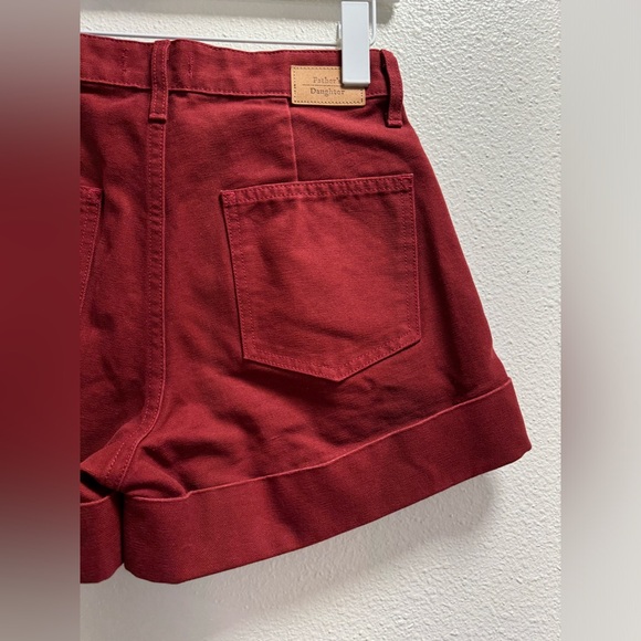 Father's Daughter Brendan High Rise Jean Shorts Cotton Brick Red Women's Size 25 - Picture 6 of 7